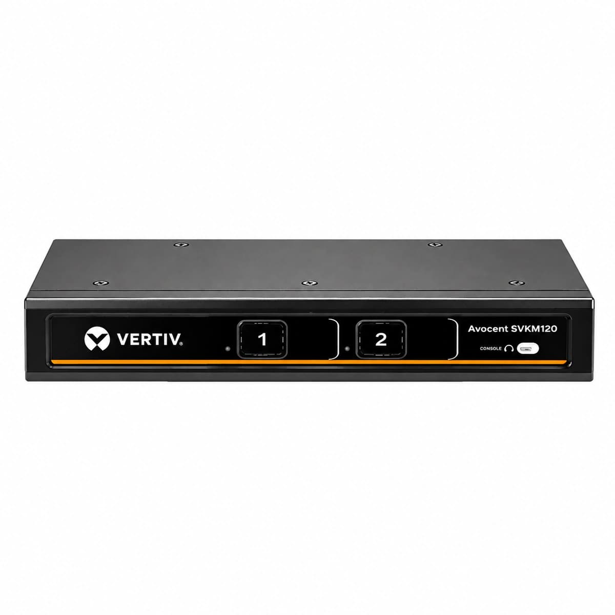 Vertiv Avocent SVKM140 4-Port-Desktop-KM-Switch (USB 3.0, nahtloser Free-Flow-Mauszeiger) - Isometrische 45-Grad-Ansicht