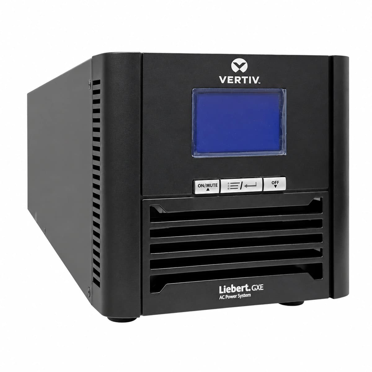 جهاز Vertiv Liebert GXE 3kVA مزود طاقة غير منقطعة مزدوج التحويل عبر الإنترنت (220 فولت 2700 واط قابل للتحويل حامل/برج طاقة نقية) - منظر متساوي القياس بزاوية 45 درجة