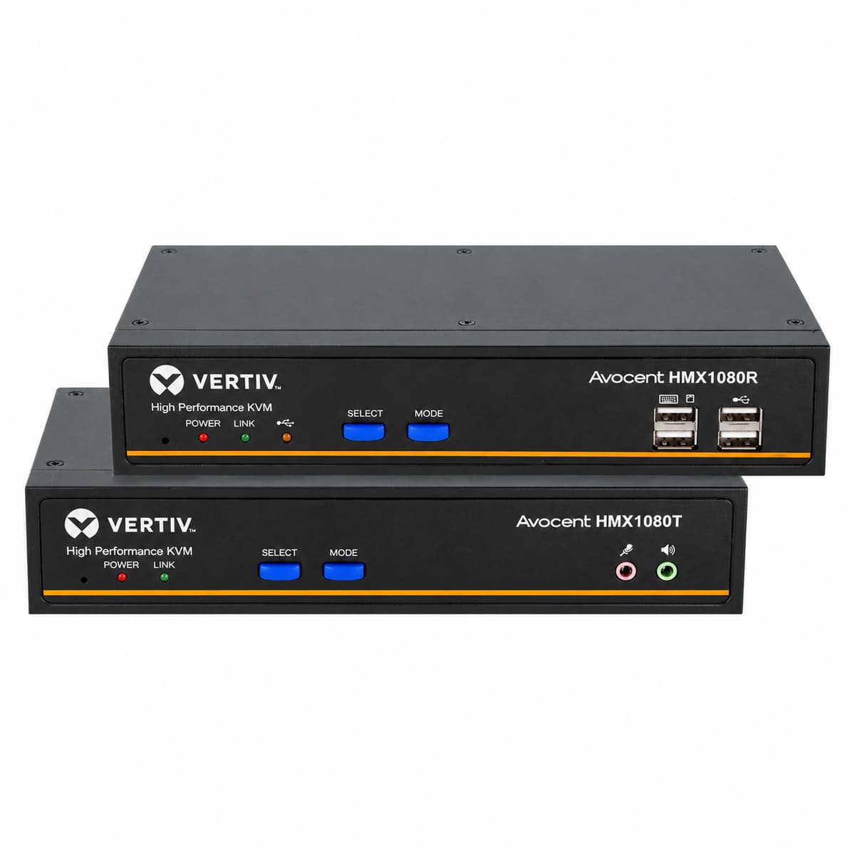 Vertiv Avocent HMX3080R High-Performance IP-Matrix-KVM-Empfänger (DVI-D Dual-RJ45 Dual-SFP) - Offizielle Vorderansicht