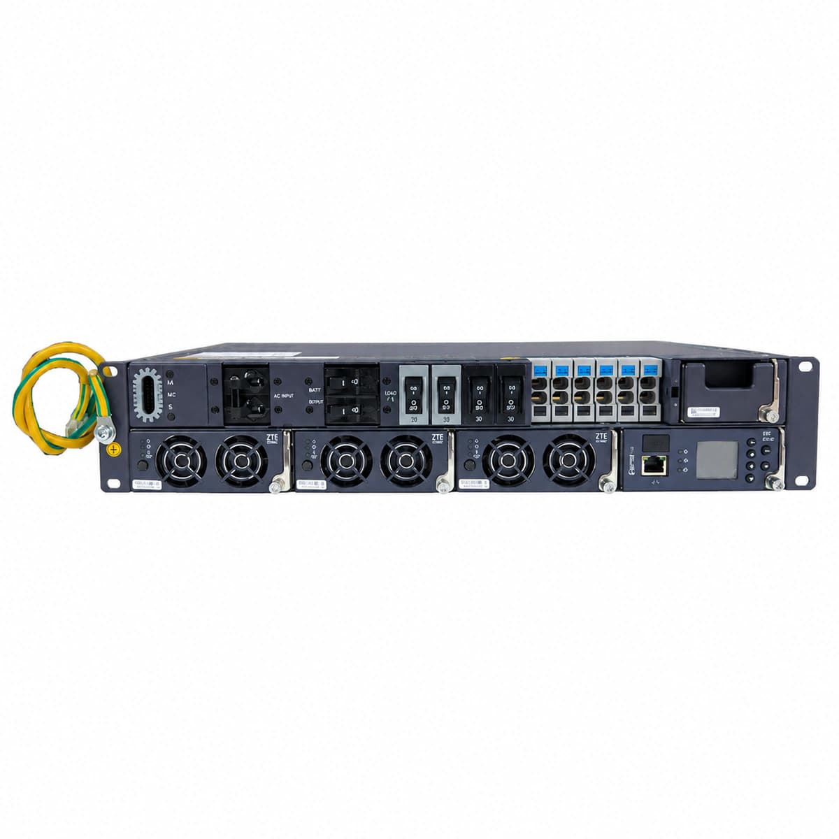 [中兴] ZTE ZXDU48 B900 (V5.0) 嵌入式直流电源系统 (-48V 90A 3U机架式开关电源) - 侧向45度立体透视特写