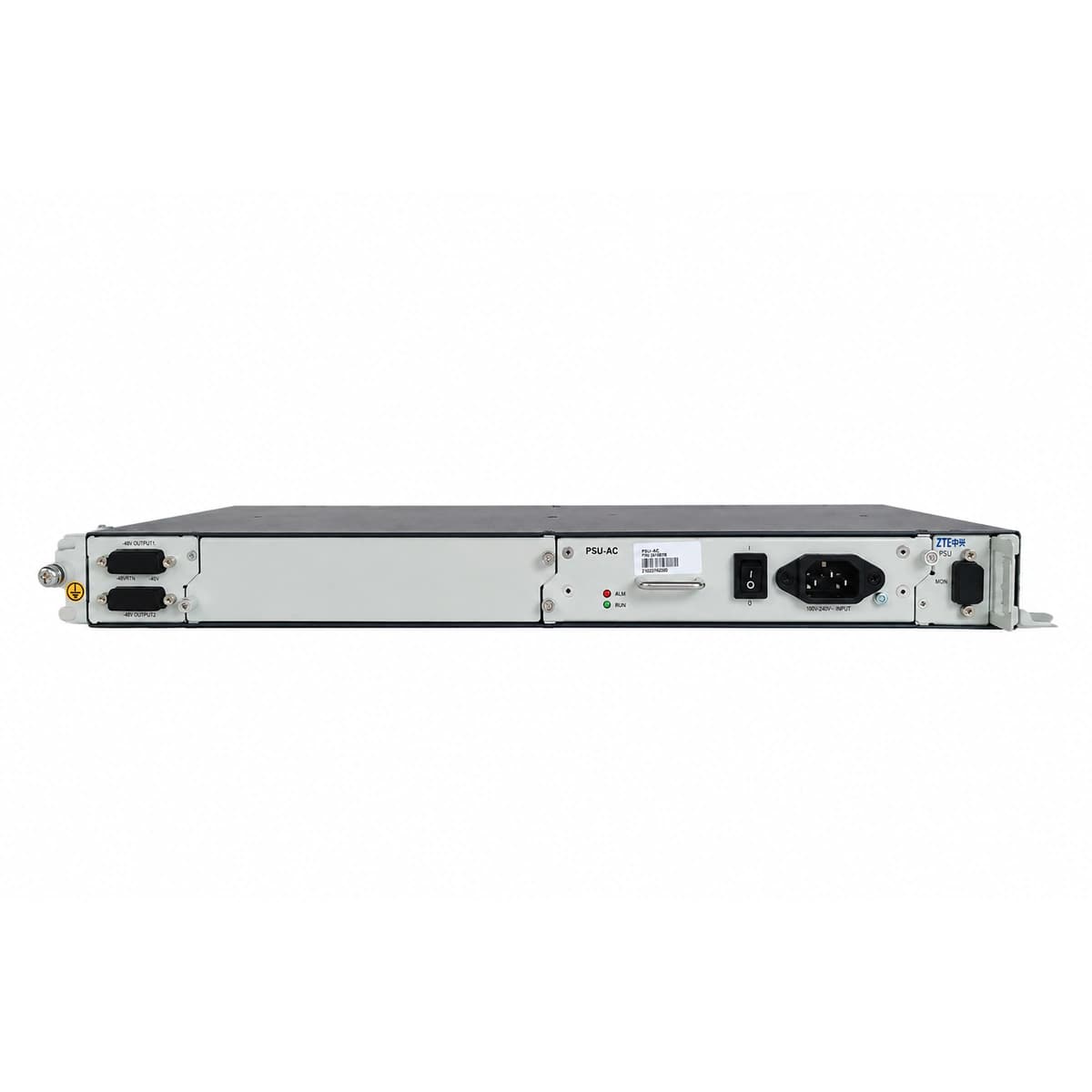 Sistema de alimentación integrado ZTE PSU-AC (Subrack de distribución de CA y energía para exteriores) - Vista frontal oficial