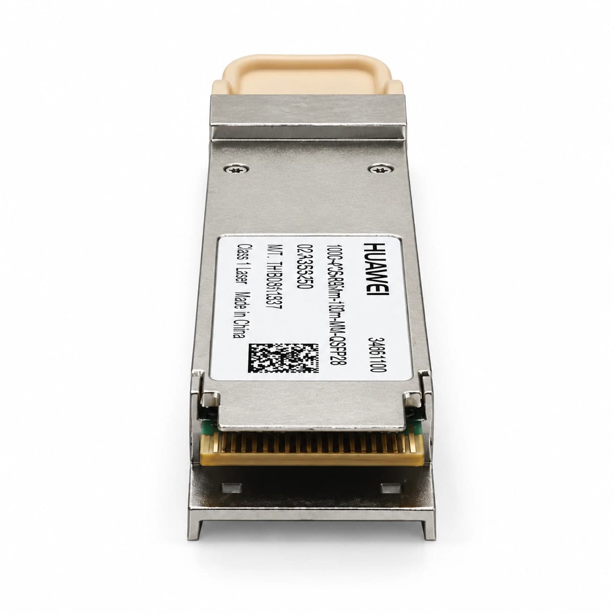 Huawei 100G-4*25-850NM-100M-MM-QSFP28 pure white studio product shot