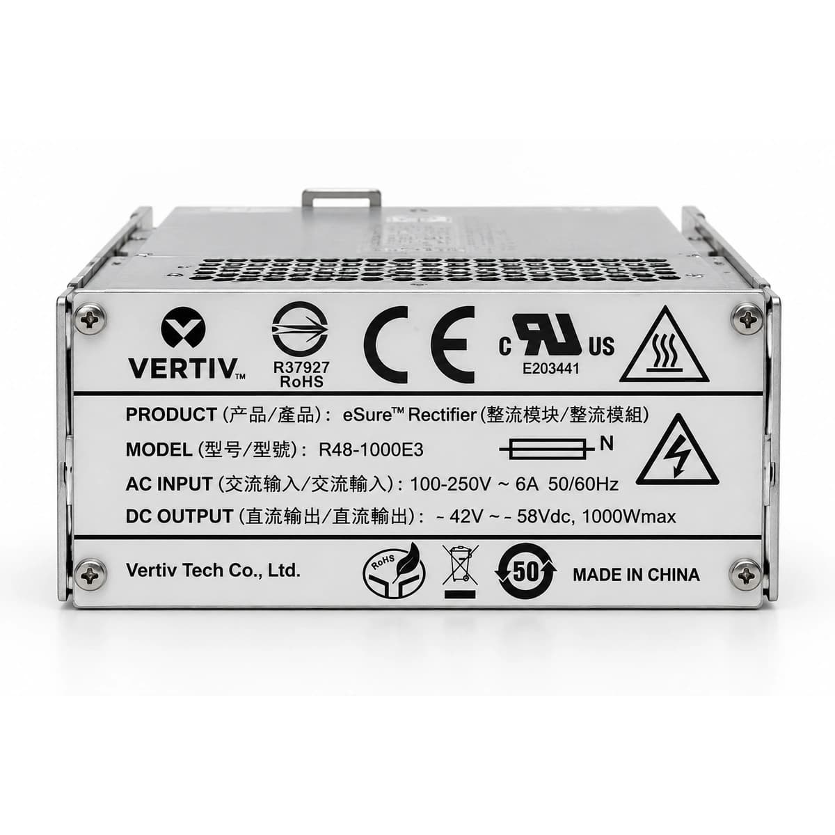 Vertiv R48-1000E3 Weißer Hintergrund Produktfoto 1