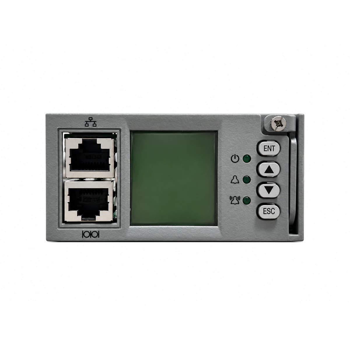 وحدة التحكم الإشرافية Vertiv M221S (وحدة المعالجة الرئيسية لأنظمة طاقة الاتصالات مع شاشة LCD) - المنظر الأمامي الرسمي