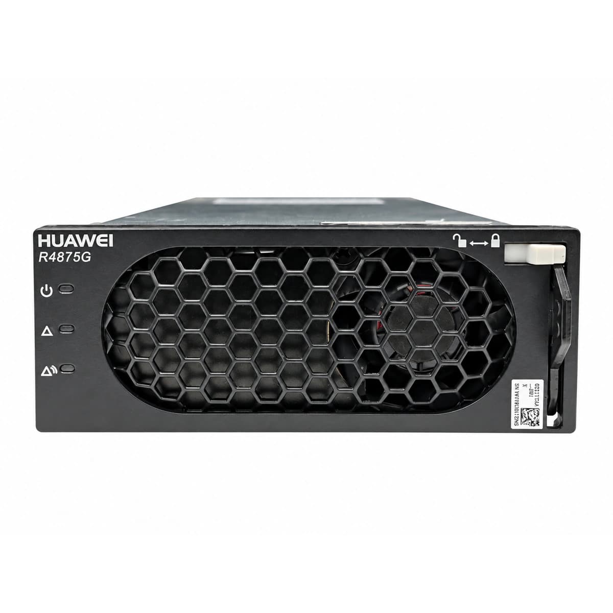 Módulo rectificador de ultra-alta eficiencia Huawei R4875G5 (48V 75A 4000W 97% pico) - Vista isométrica en ángulo de 45 grados