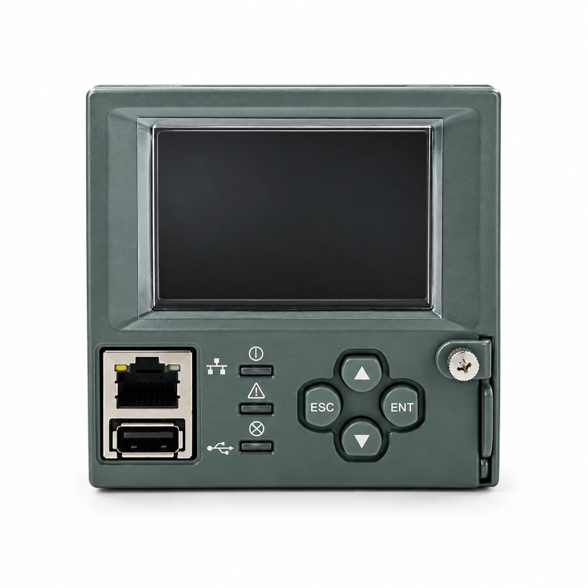 رايس ويند Vertiv M831D وحدة تحكم متقدمة (نظام NetSure شاشة لمس 7 بوصات تشفير SNMPv3) - نظرة عامة رسمية من الأمام ولوحة التشغيل