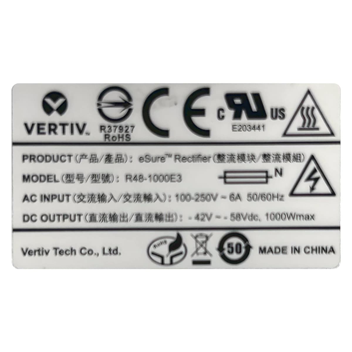 Vertiv R48-1000E3 Originalproduktfoto 1