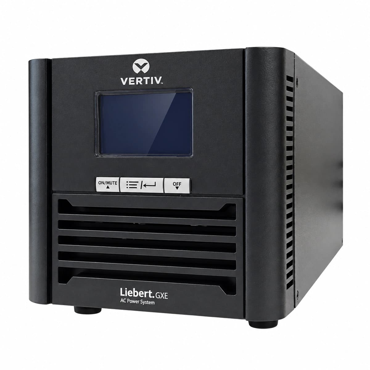 Vertiv Liebert GXE 1kVA-800W Online-Doppelwandler-USV (220V 800W Kompakt Rack/Tower) - Isometrische 45-Grad-Ansicht