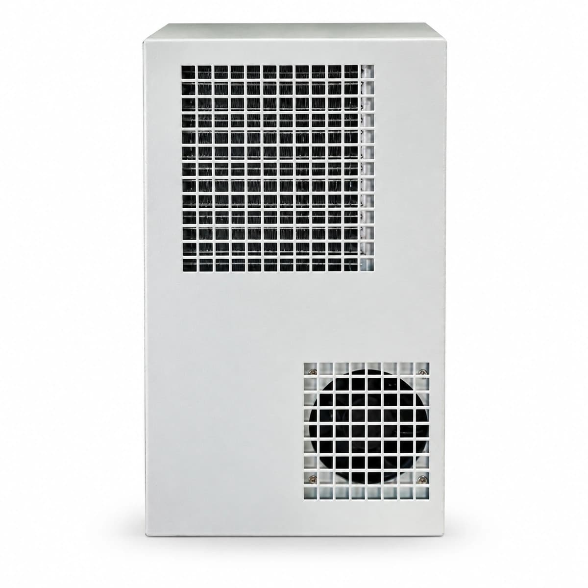 مكيف هواء تيار مستمر RICEWIND BPD0300 بقدرة 300 واط وتيار -48 فولت للخزائن الاتصالات الخارجية (IP55) - منظور بزاوية 45 درجة للهيكل المعدني الواقي