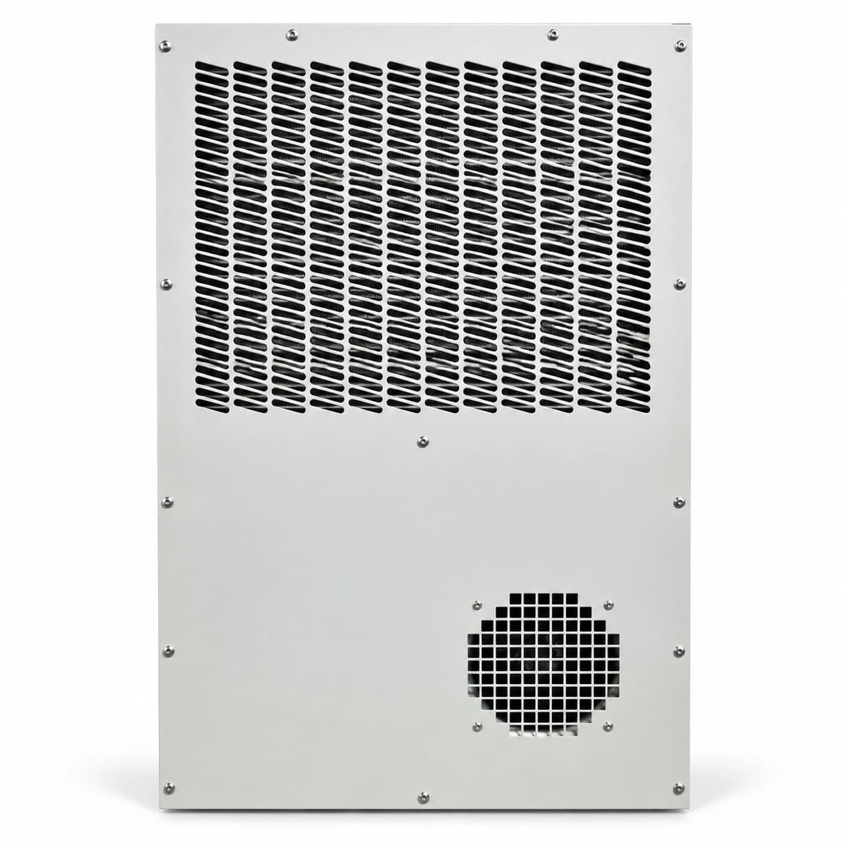 نظام تكييف متكامل بتيار متردد للخزائن الصناعية RICEWIND MCA1500 بقدرة 1500 واط (IP55) - المنظر الأمامي الخارجي وشبكات توجيه تدفق الهواء