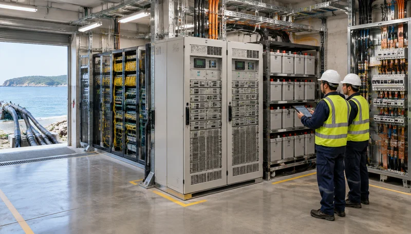 Subsea cable landing station power resilience architecture