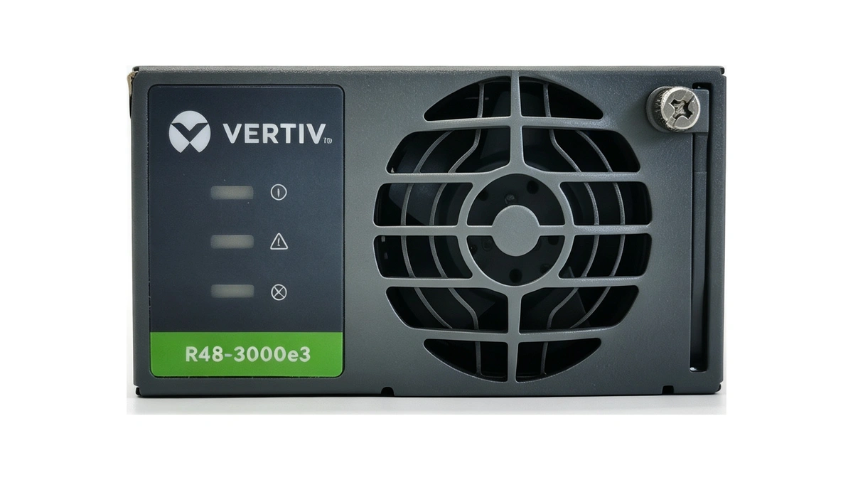 Vertiv eSure R48-3000e3 high efficiency telecom rectifier front view