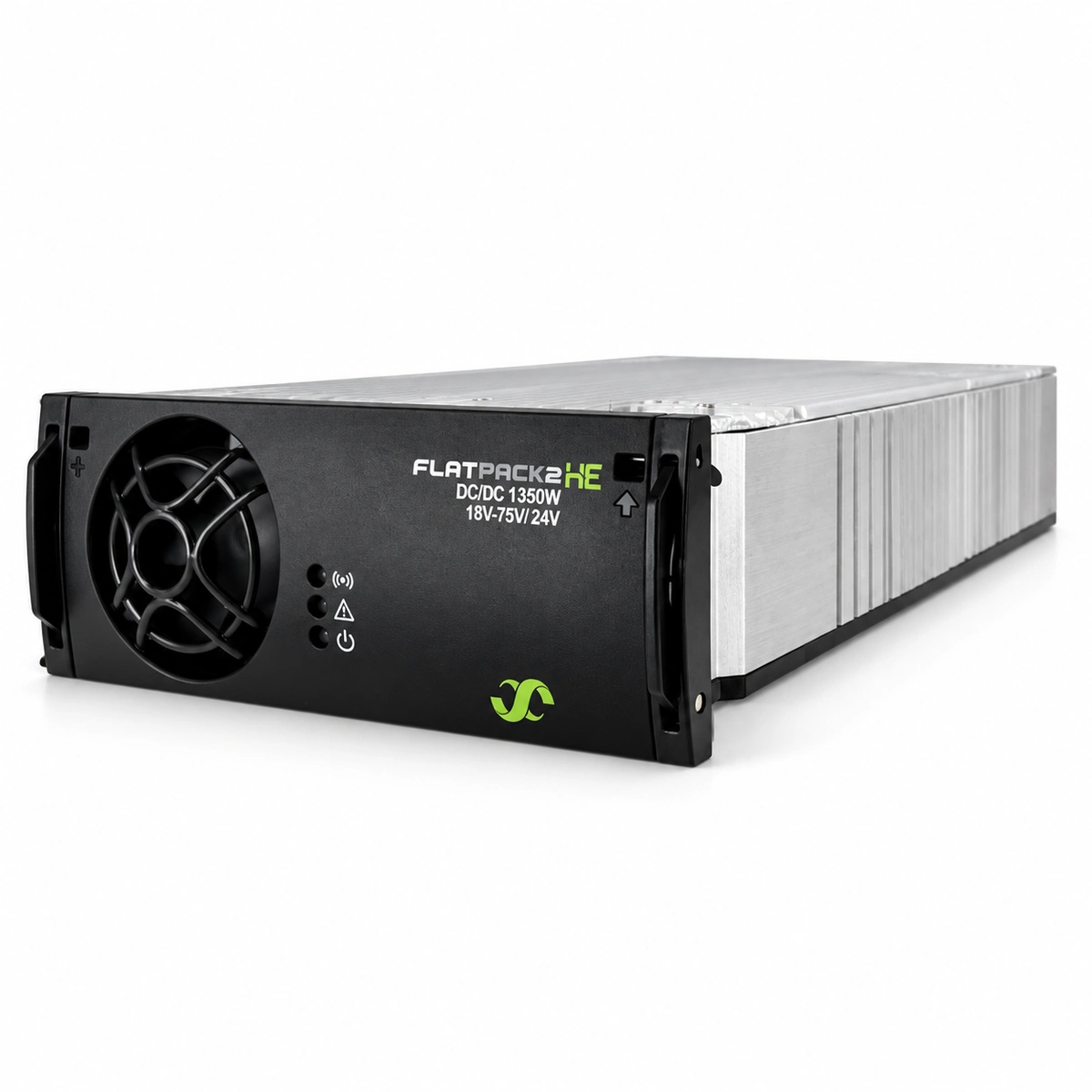 RICEWIND Eltek Flatpack2 48/2000 HE Rectifier Module (241115.600 48V 2000W 96.2% Efficiency) - 45-degree isometric view and thermal structure