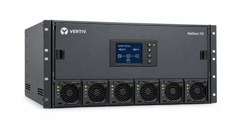 Vertiv NetSure 731 A61-S4 6U 19-Zoll-Baugruppenträger DC-Stromversorgung Gesamtaußenansicht