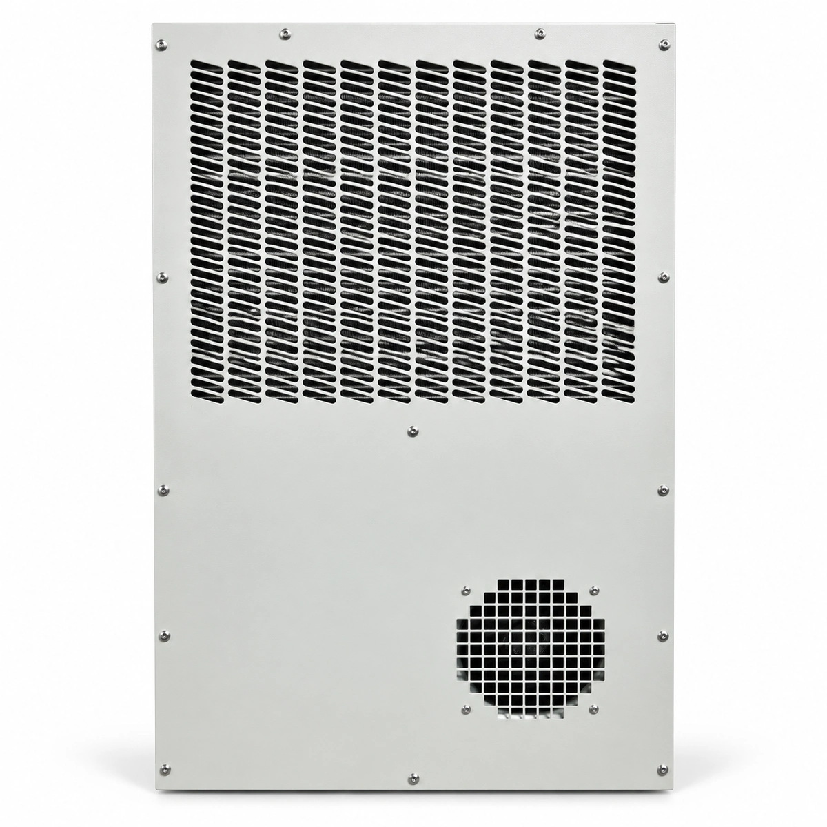 RICEWIND MCA1500 220VAC 1500W Integrated Industrial Enclosure AC Cooling System (IP55) - Front exterior view and airflow guide grilles