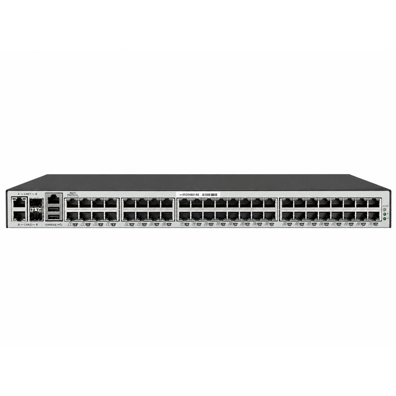 Perle IOLAN SCG48 M Secure Console Server (48-Port Multi-Protocol Dual SFP Dual AC 1U) - Official Front View